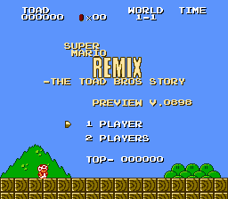 Super Mario Remix - The Toad Bros Story Title Screen